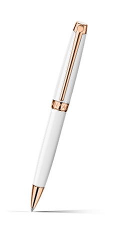 Penna a Sfera LÉMAN Blanc Or Rose