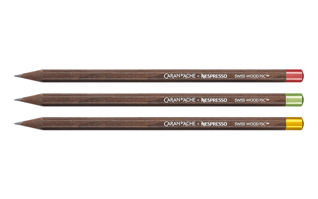Set of 3 NESPRESSO Swiss Wood Pencils Special Edition n°1