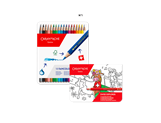 Set mit 18 Farbstiften FANCOLOR + Heft oder Postkarten SWISS EXPLORER