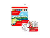 Set mit 15 Fasermalern FIBRALO + Heft oder Postkarten SWISS EXPLORER