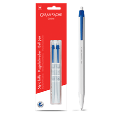 Set de 2 stylos bille 825 avec cartouche bleue