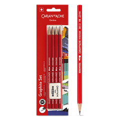 Set pack containing 4 EDELWEISS graphite pencils with eraser