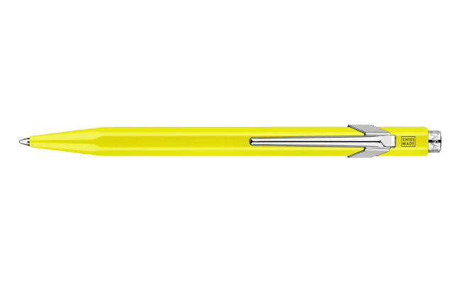 Box of 10 Yellow ballpoint pens 849 FLUOLINE