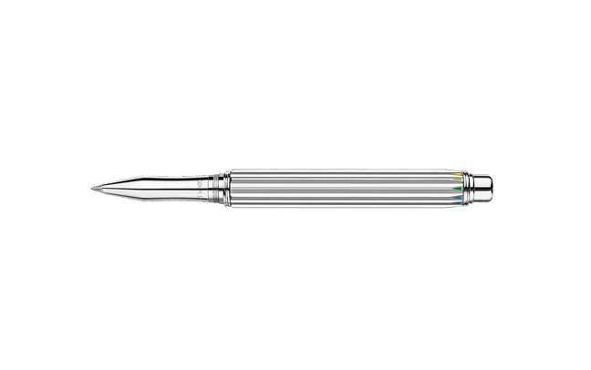 Silver-Plated and Rhodium-Coated VARIUS RAINBOW Roller Pen limitierte Edition