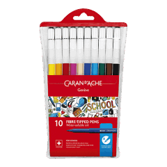 Box of 10 water-soluble fibre-tipped pens SCHOOL LINE