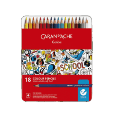 Boîte Métal 18 Crayons Aquarellables SCHOOL LINE