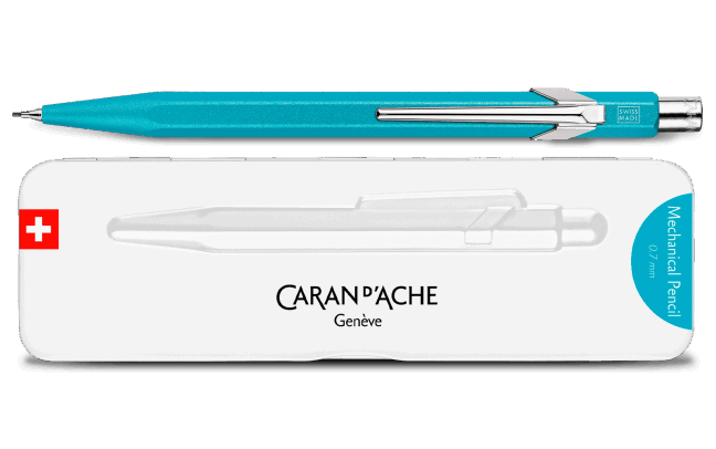 Stylo Bille Caran D'Ache 849 Cosmic Blue - Design Spatial Inspiré De La Lune