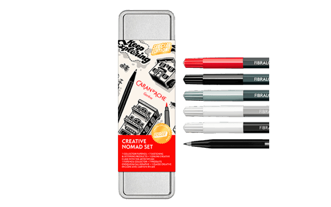 Sketching set in Metallo Caran d'Ache - Assortimento Matite da Schizzo