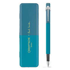849 PAUL SMITH Cyan Blue and Steel Blue Fountain Pen (F) - Limited Edition