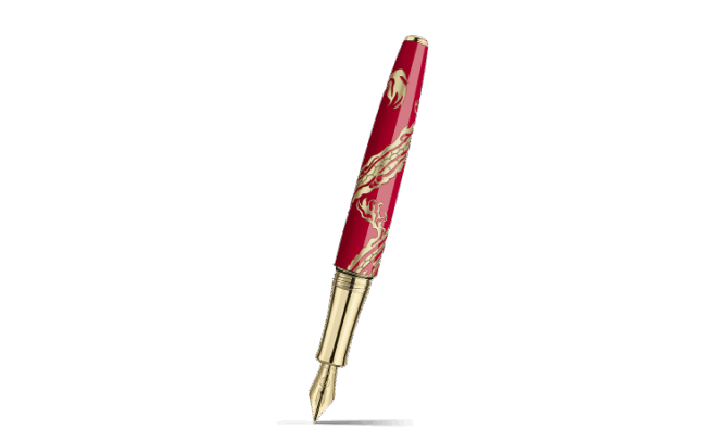 Gullor 1000 Füllfederhalter Im Eleganten Weiß-Gold-Design Mit Drachenmotiv – Klassisch & Schreibfreudig