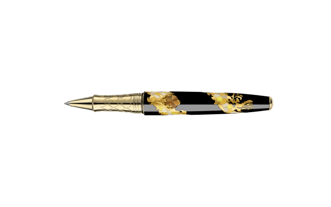 Straw Marquetry DRAGON Roller Pen Limited Edition