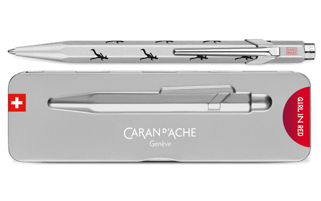 Caran D'Ache 849 Metal Range: La Mitica Penna A Sfera Svizzera In Alluminio Rosso Metallizzato, Compatta E Retrattile Con Clip Da Tasca