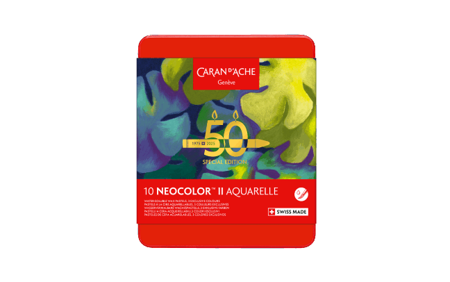 Box of 10 NEOCOLOR™ II Aquarelle Pastels 50 Years Lush – Special Edition