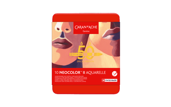 Box of 10 NEOCOLOR™ II Aquarelle Pastels 50 Years Portrait – Special Edition