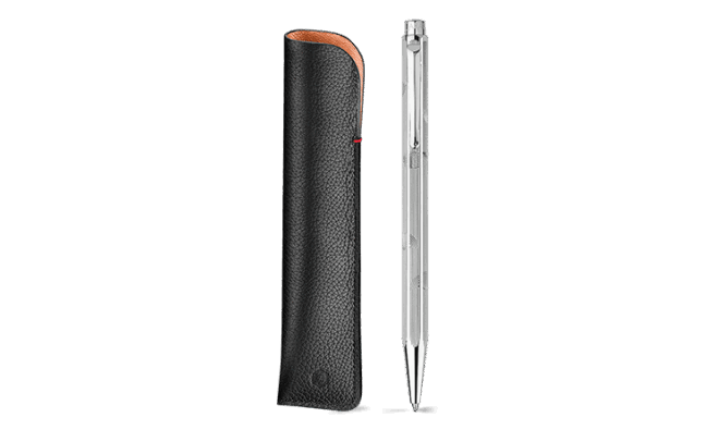 Set ECRIDOR™ ZEN Platiné Stylo Bille et Étui en Cuir – Édition Spéciale