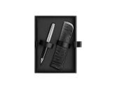Set Ballpoint Pen Léman™ Damier & Black Leather Case
