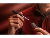 Set Füllfederhalter Léman™ Damier & Etui aus Leder Schwarz