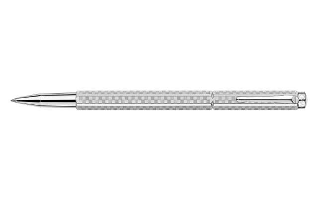 Stylo Roller Ecridor™ Damier Gris Argenté