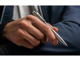 Set Ballpoint Pen Ecridor™ Paul Smith Grey Silver & Black Leather Case