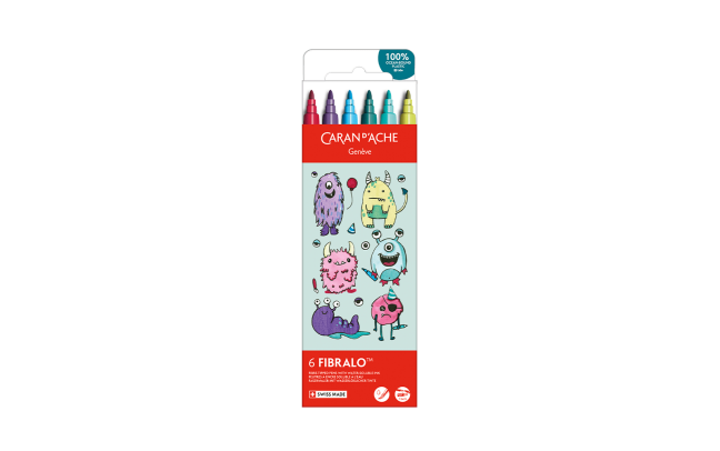 Set Kawaii 6 Feutres Fibralo™ Funny Monsters