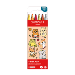 Set Kawaii 6 Pennarelli Fibralo™ Cute Animals