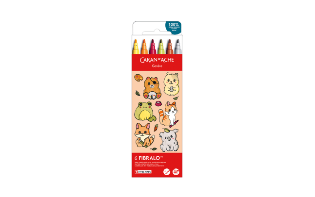 Set Kawaii 6 Feutres Fibralo™ Cute Animals
