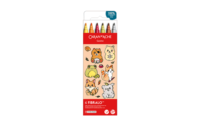 Set Kawaii 6 Fibre-tipped Pens Fibralo™ Cute Animals