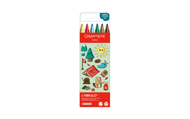 Set Kawaii 6 Feutres Fibralo™ Swiss Mountain