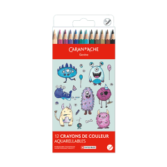 Set Kawaii 12 Matite Colorate Swisscolor Acquerellabili Funny Monsters
