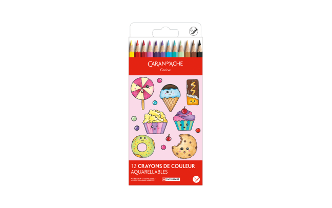 Set Kawaii 12 Matite Colorate Swisscolor Acquerellabili Candy World