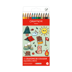 Set Kawaii 12 Matite Colorate Swisscolor Acquerellabili Swiss Mountain